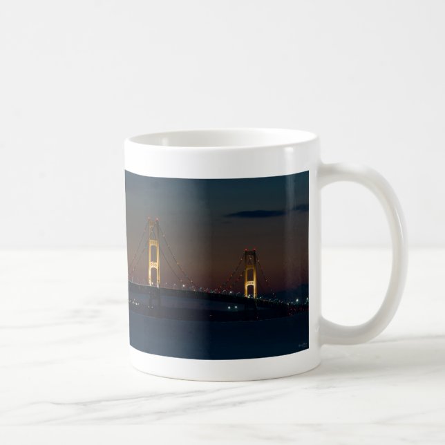 Nuit À Mackinac Bridge Café Mug (Droite)