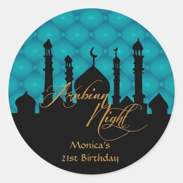Nuit arabe, Stickers fête d'anniversaire (Devant)
