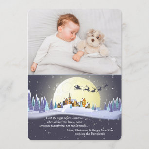 Nuit avant Noël Photo Carte de vacances