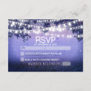nuit bleue & lanternes mariage rustique RSVP