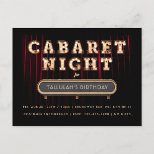 Nuit cabaret Anniversaire Fête Invitation
