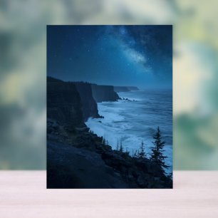Nuit côtière étoilée - Voie Lactée sereine Vue océ