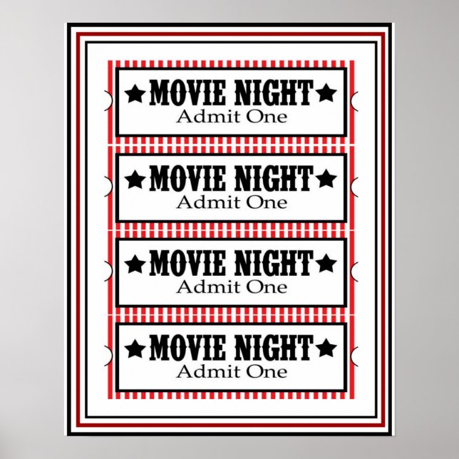 Nuit de cinéma Admettre un poster 16 x 20 (Devant)