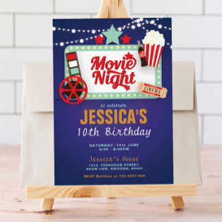 Nuit de cinéma Invitation d'anniversaire
