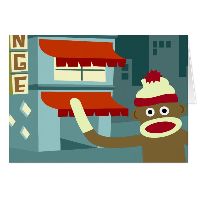 Nuit de salon de singe de chaussette (Devant horizontal)