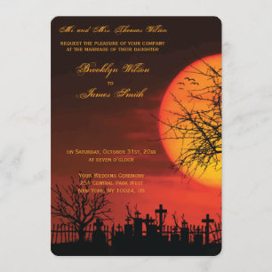 Nuit des invitations de mariage d'Halloween