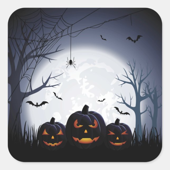 Nuit d'Halloween avec Sticker Citrouille & Bats vo (Devant)