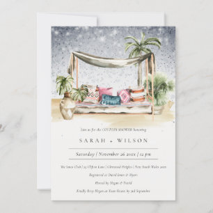 Nuit étoile Tropical Cabana Couple Invitation douc