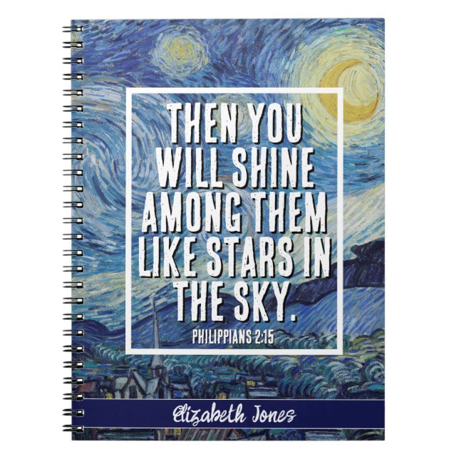 Nuit étoilée - Bible Verse Carnet personnalisé (Devant)