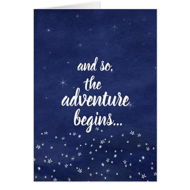 Nuit étoilée bleue et ainsi l'aventure commence (Devant)