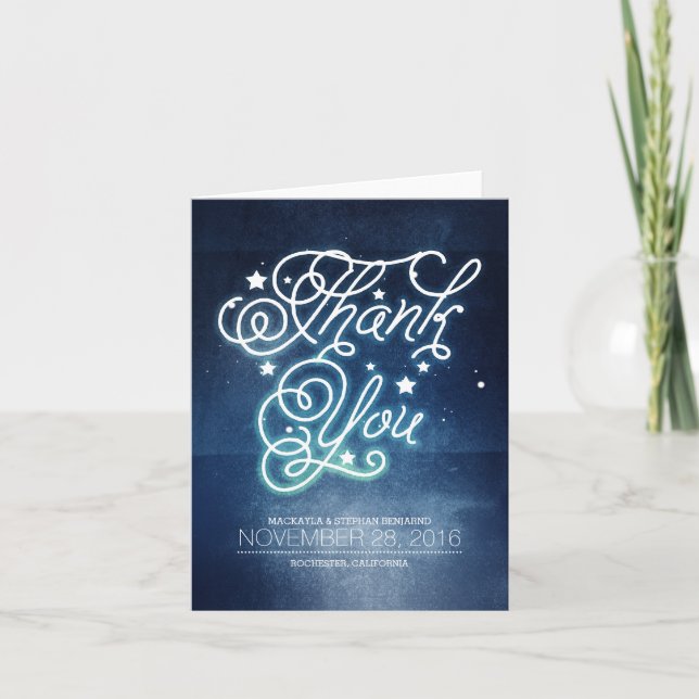 Nuit étoilée Mariage Enchanté Merci (Devant)