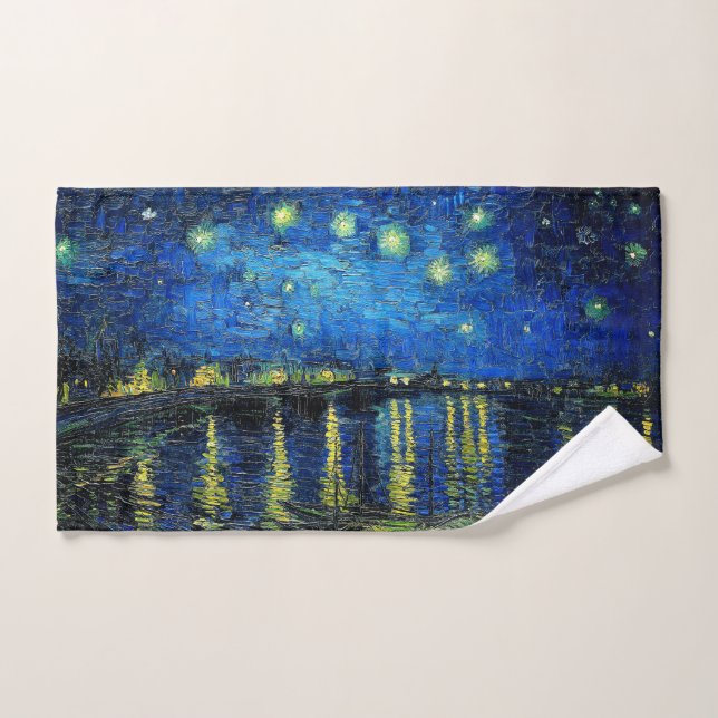 Nuit étoilée sur le Rhône par Vincent Van Gogh (Serviette à main)