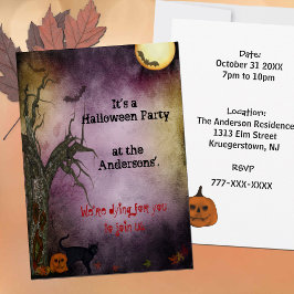 Nuit gothique Sky Halloween Party Invitation