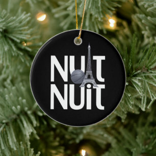 Nuit Nuit Basketball Nacht Französisches Wort Pari Keramik Ornament