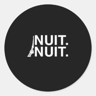Nuit Nuit Paris Runder Aufkleber