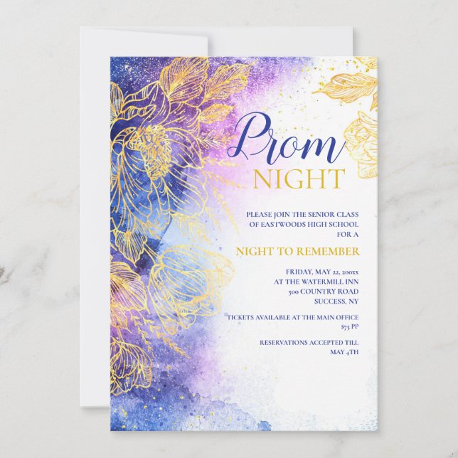 Nuit pour se souvenir de Prom Invitation (Devant)