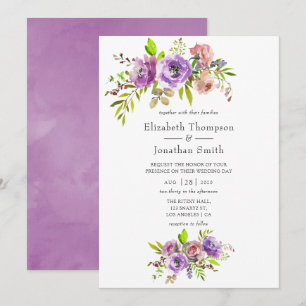 Nuit Printemps Aquarelle Florale Invitation