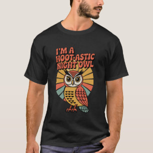 Nuit Rétro du T-shirt drôle de l'amoureux du hibou