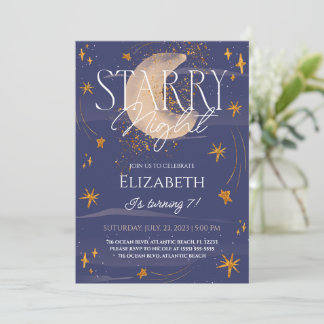 Nuit sous les étoiles Anniversaire Invitation