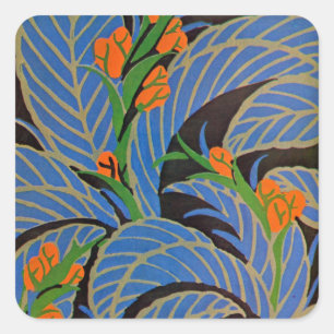Nuit tropicale de Nouveau d'art - autocollant