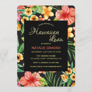 Nuit tropicale Hawaiian Luau Invitation
