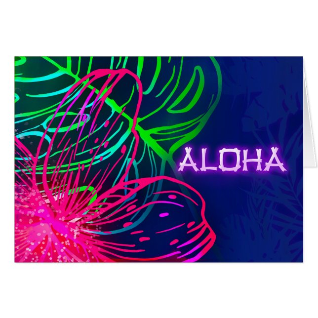 Nuit tropicale Luau électrique Neon Aloha Party (Devant Horizontal)