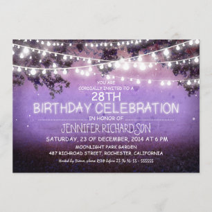nuit violette et lumières de jardin invitations d'