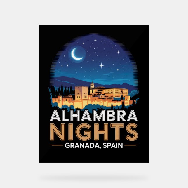 Nuits de l'Alhambra - Grenade Espagne Travel Art (Recto)