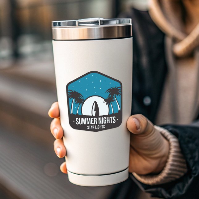 Nuits d'été Star Light Camping | Sticker Die-Cut (Summer Nights Camping Vinyl Sticker by PiggyPrint Stickers.)