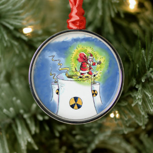 Nuked Weihnachtsmann rund Premium-Schmuck Ornament Aus Metall