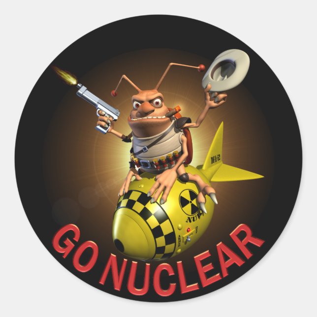Nuklear gehen runder aufkleber (Vorderseite)