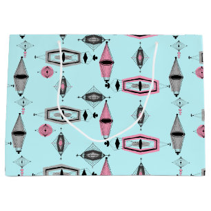 Nuklear Pink & Gray Muster Geschenktasche Große Geschenktüte