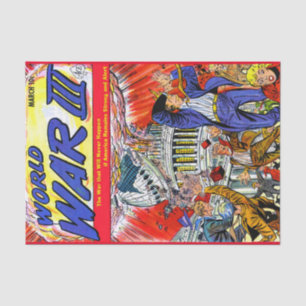 Nukleare Attacken Vintager Comic Seidenpapier