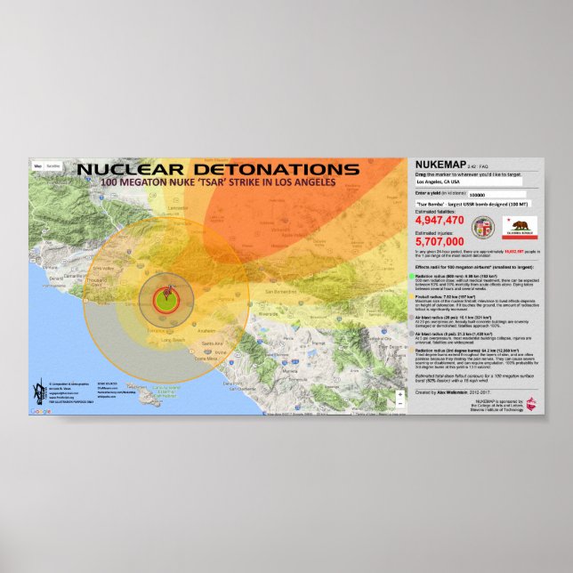Nukleare Detonationen - Los Angeles Poster (Vorne)