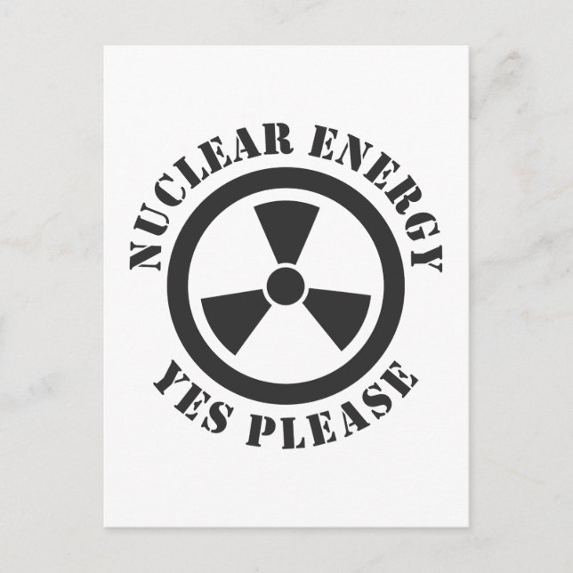 Nukleare Energie, ja, bitte, Nuklearer Power Einla Postkarte (Vorderseite)