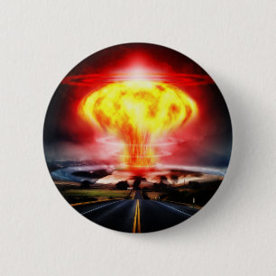 Nukleare Explosionspilzwolkenillustration Button