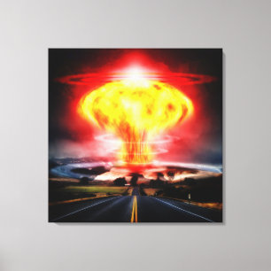 Nukleare Explosionspilzwolkenillustration Leinwanddruck