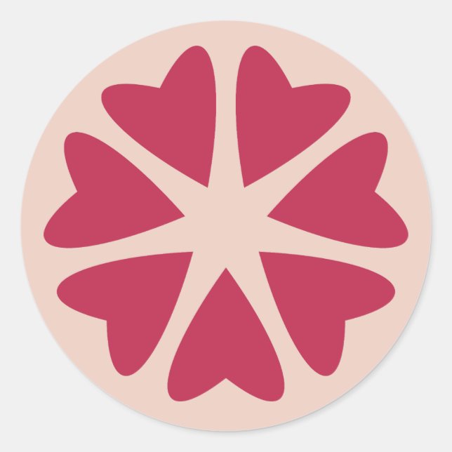 Nukleare Herzen - magenta rot - Bild. Runder Aufkleber (Vorderseite)