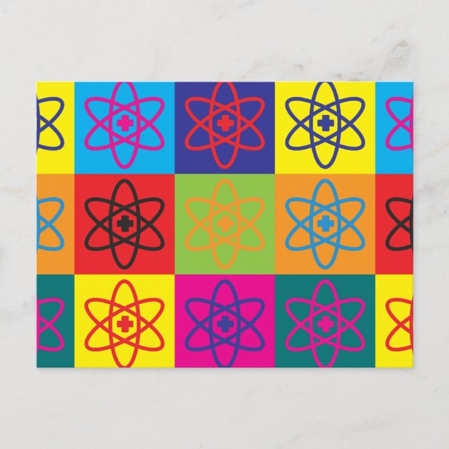 Nukleare Medizin Pop Art Postkarte (Vorderseite)