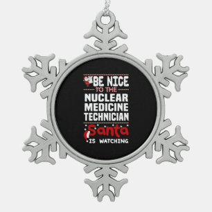 Nukleare Medizin Schneeflocken Zinn-Ornament