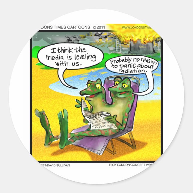Nukleare Nachbarn (Zwillingsfrösche) Funny Gifts & Runder Aufkleber (Vorderseite)