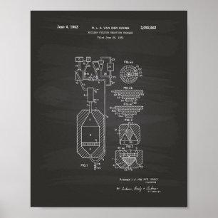 Nukleare Patent-Kunst-Tafel der Spaltungs-1956 Poster