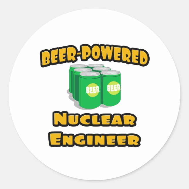 Nuklearer Ingenieur mit Bierantrieb Runder Aufkleber (Vorderseite)