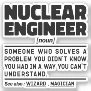Nuklearer Ingenieur Noun Student Graduate Funny Aufkleber