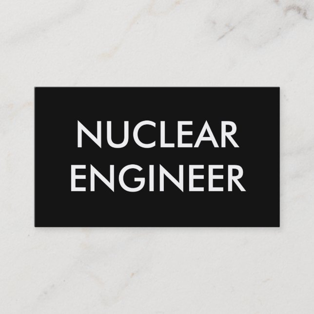 nuklearer Ingenieur Visitenkarte (Vorderseite)