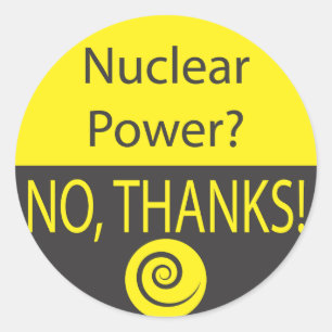 NUKLEARER POWER? NEIN, DANKE! RUNDER AUFKLEBER