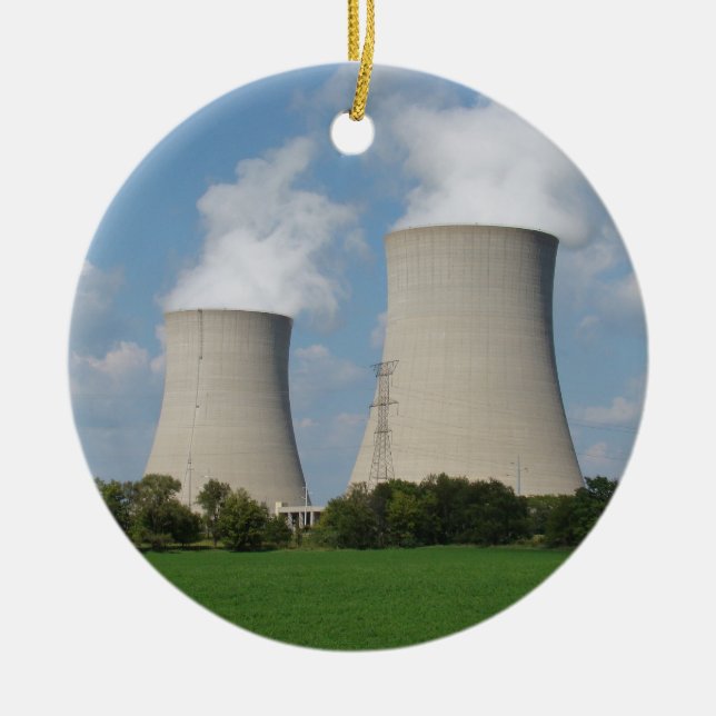 Nuklearer Power Pflanze Kühltürme Keramik Ornament (Vorne)