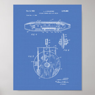 Nuklearer WasserstrahlMotor-Kunst-Plan 1959 Poster