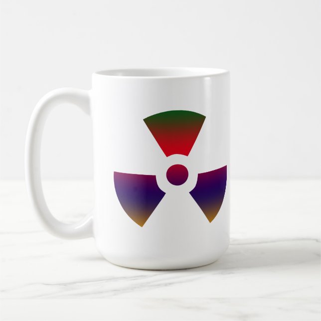 Nukleares radioaktives Zeichen Kaffeetasse (Links)