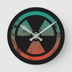 Nukleares radioaktives Zeichen Runde Wanduhr